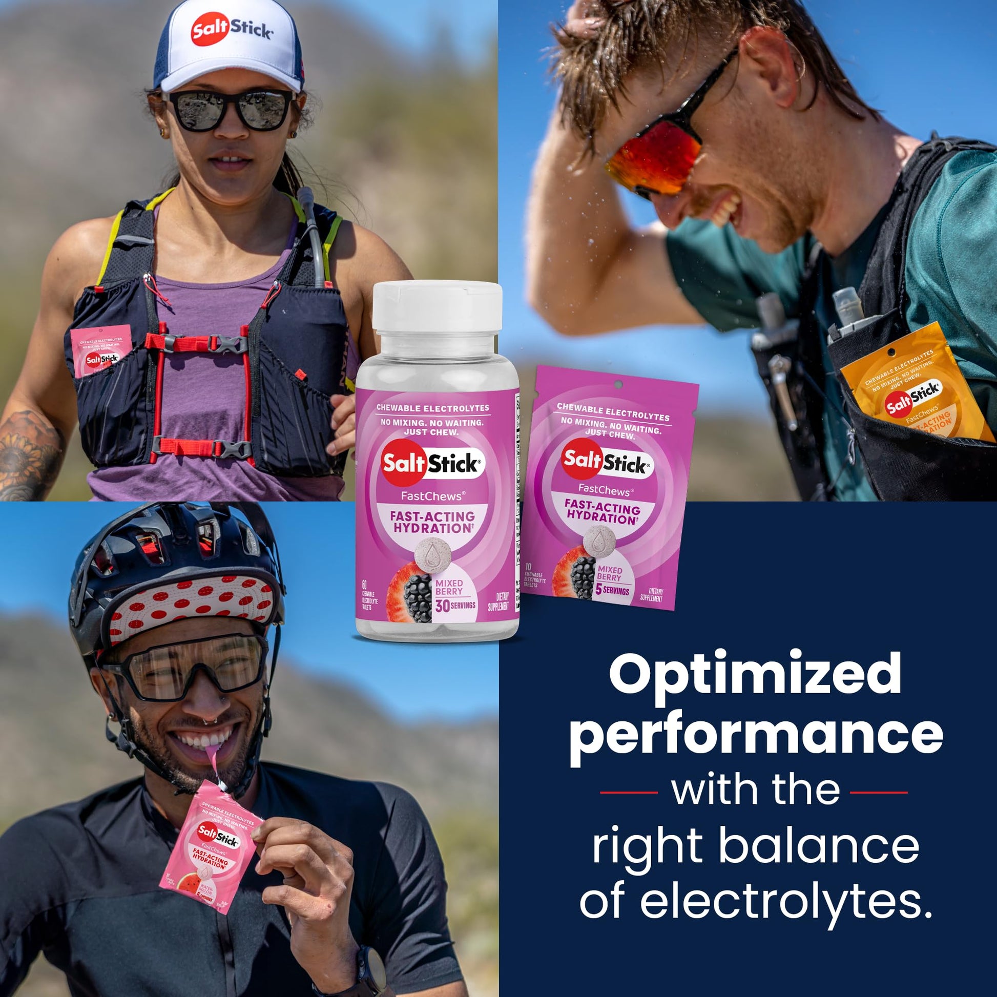 Saltstick Fastchews Electrolyte Replacement - Pack of 10 Chews (Mixed Berry)-7