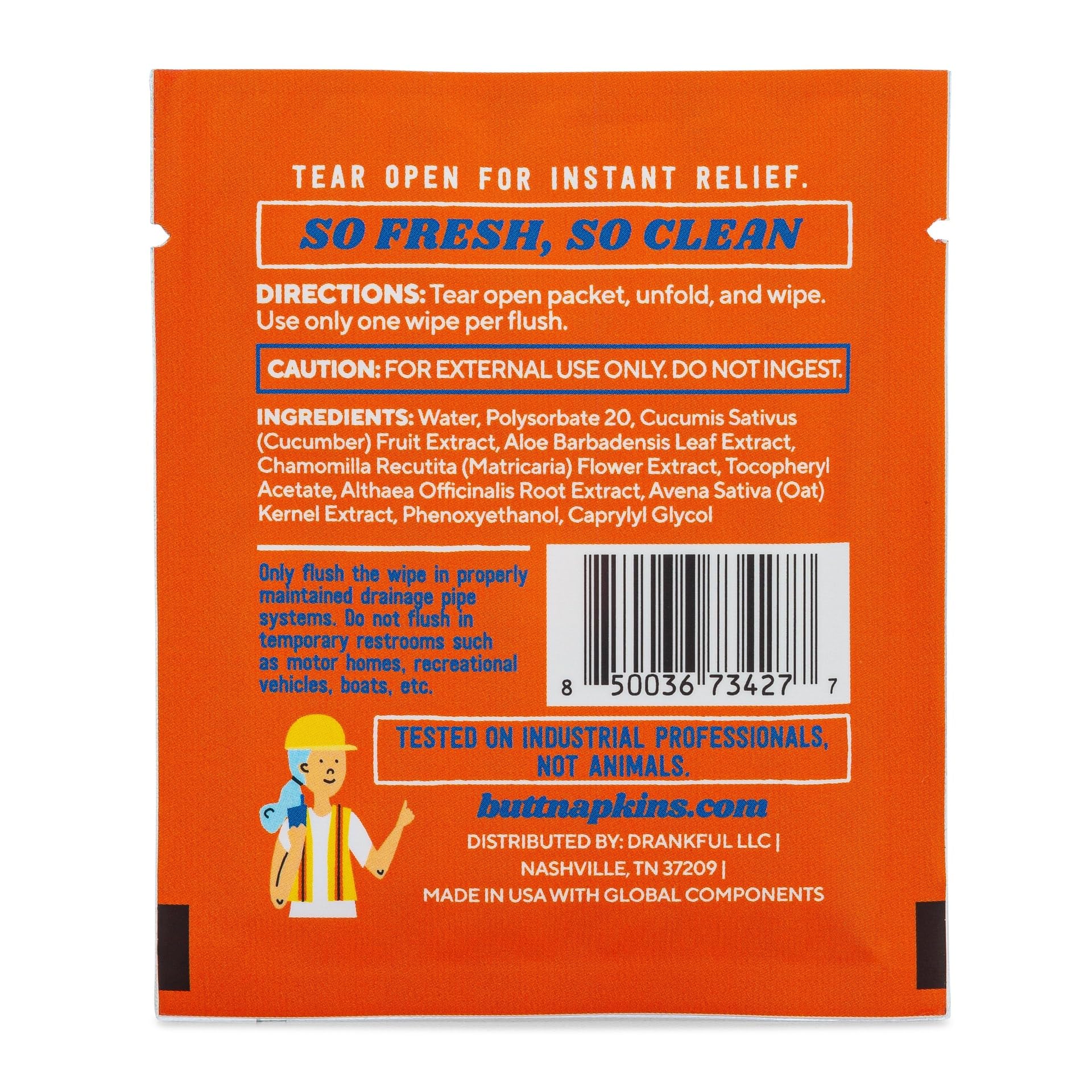 Butt Napkins - Water-Based Flushable Wipes, Individually Wrapped (Industrial, 10 Count (Pack of 1))-5