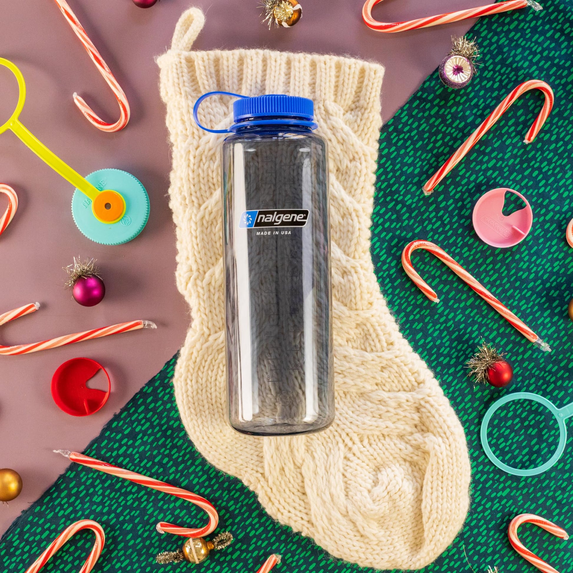 Nalgene Sustain Tritan BPA-Free Water Bottle Made with Material Derived from 50% Plastic Waste, 48 OZ, Wide Mouth, Grey-6