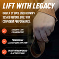 Team Industry x Underdown L325 Signature Edition Tan Leather Deadlift Wrist Wraps - Lat Pulls, Rows Training Accessory