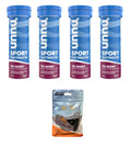 NUUN Sport Electrolytes Hydration Tablets - 4 Tubes of Electrolyte Tabs (40 Total Tablets) Bundled with A Pack of Elastic No-tie Reflective Shoe Laces