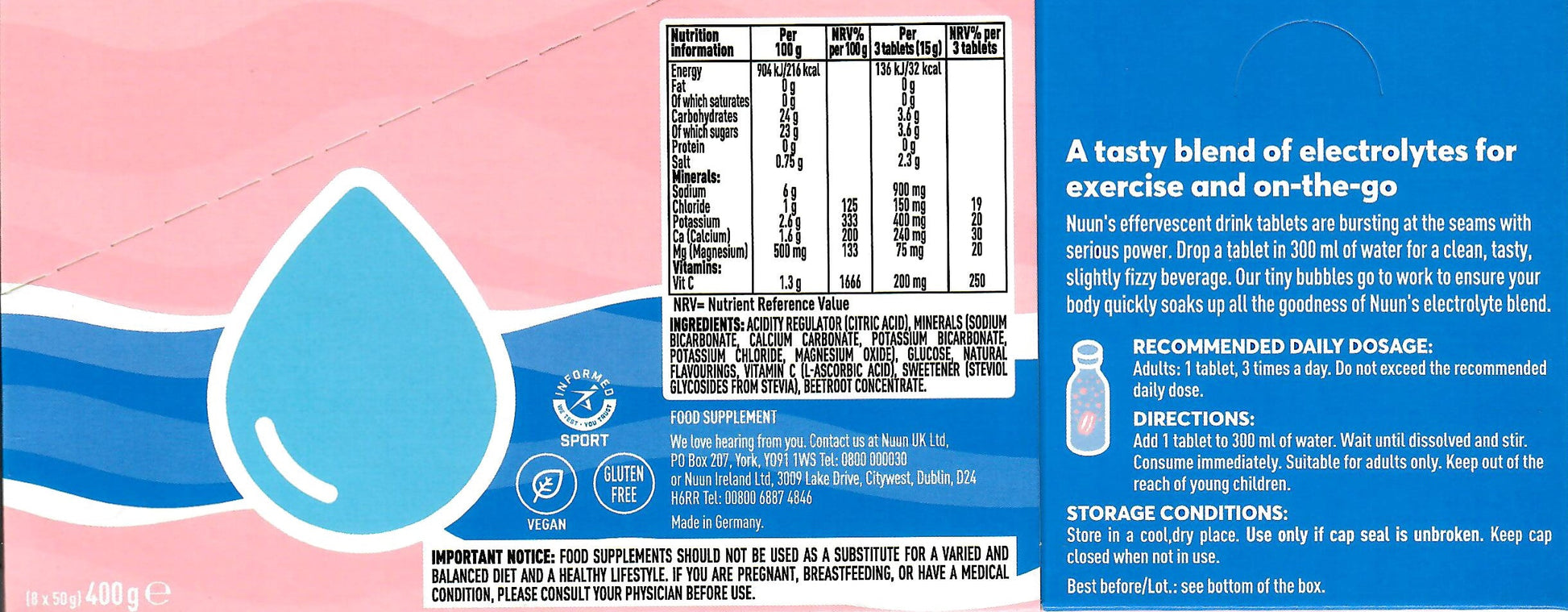 NUUN Sport Electrolytes Hydration Tablets - 4 Tubes of Electrolyte Tabs (40 Total Tablets) Bundled with A Pack of Elastic No-tie Reflective Shoe Laces